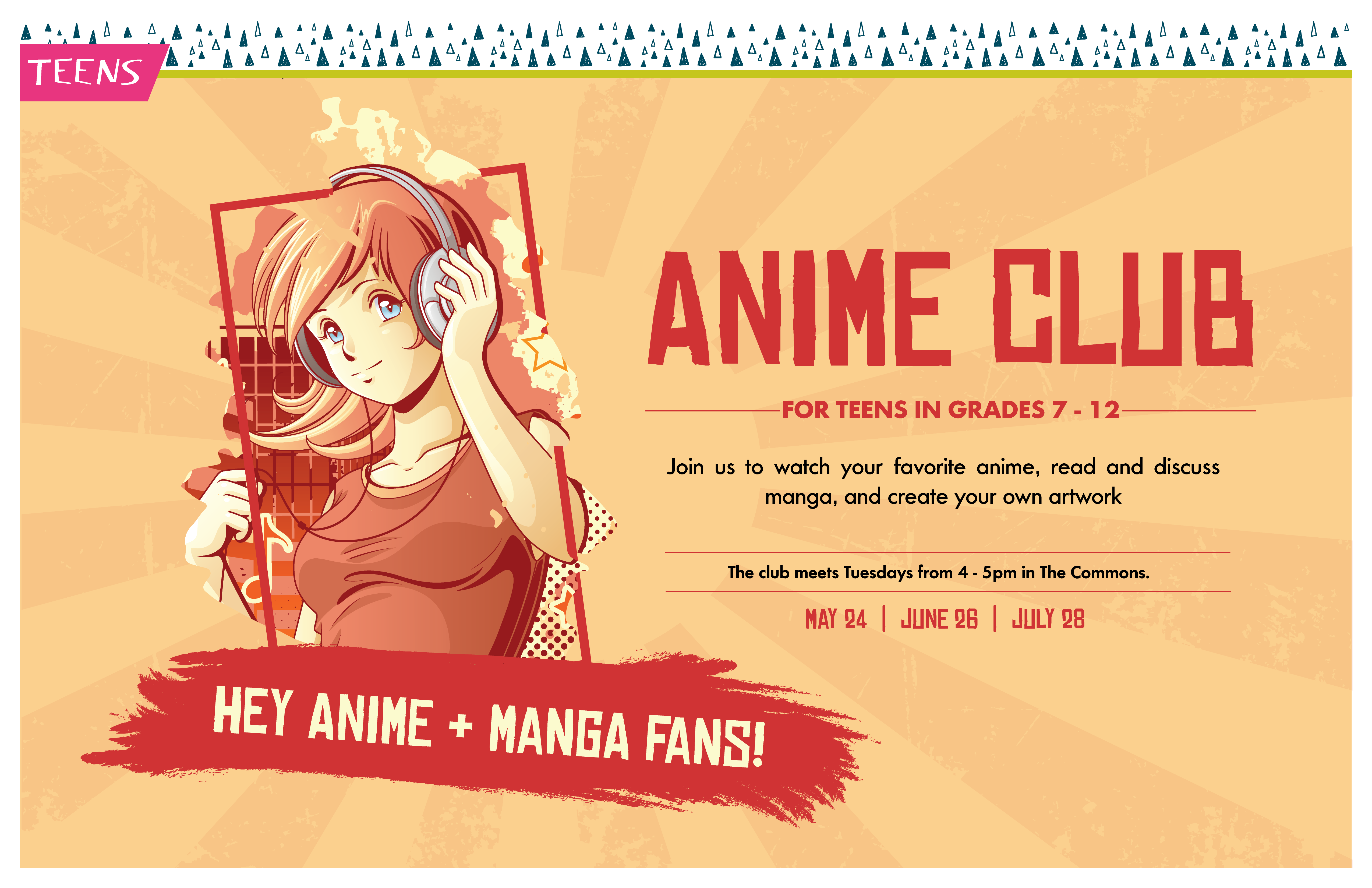 May 30, Anime Club for Teens and Tweens in Grades 5 and Up